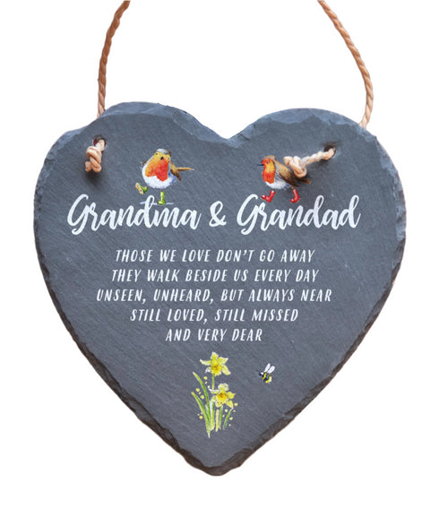 Grandma & Grandad Slate Heart